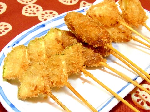 居酒屋風 串揚げ3種 豚こま 玉ねぎ ズッキーニ レシピ 作り方 By メリッコ 楽天レシピ